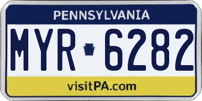 PA license plate MYR6282