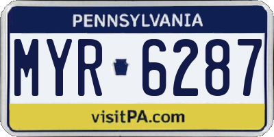 PA license plate MYR6287