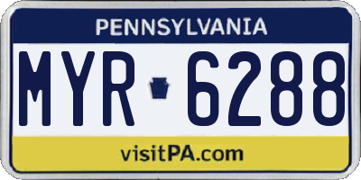 PA license plate MYR6288