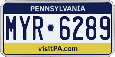 PA license plate MYR6289
