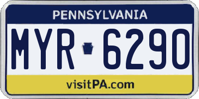 PA license plate MYR6290