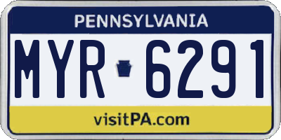 PA license plate MYR6291