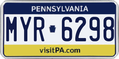 PA license plate MYR6298