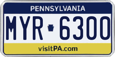 PA license plate MYR6300