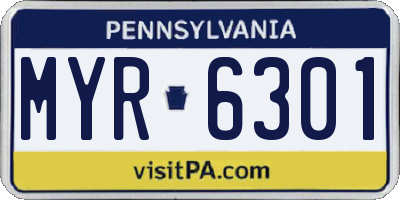 PA license plate MYR6301