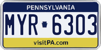 PA license plate MYR6303