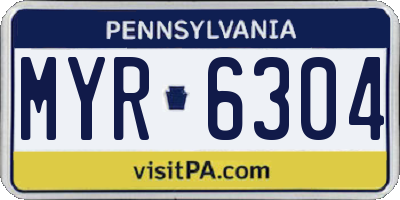 PA license plate MYR6304