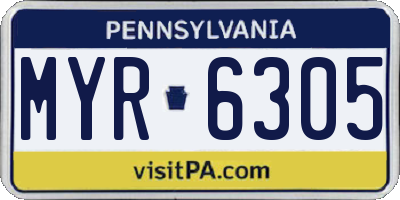 PA license plate MYR6305