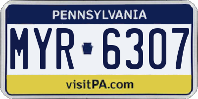PA license plate MYR6307