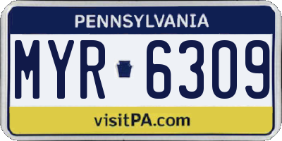 PA license plate MYR6309