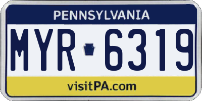 PA license plate MYR6319