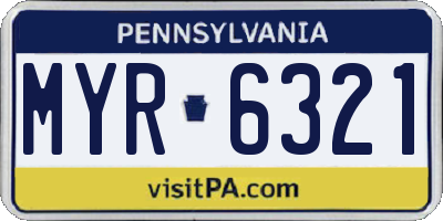 PA license plate MYR6321