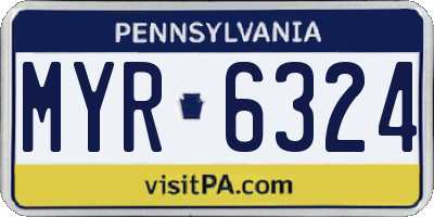 PA license plate MYR6324