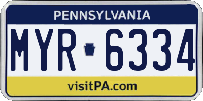 PA license plate MYR6334