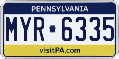 PA license plate MYR6335