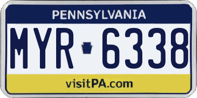 PA license plate MYR6338