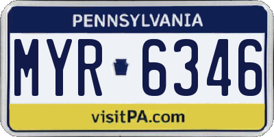 PA license plate MYR6346