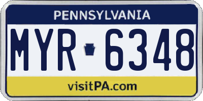PA license plate MYR6348