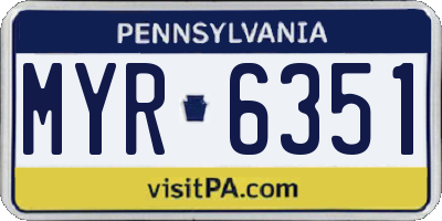 PA license plate MYR6351