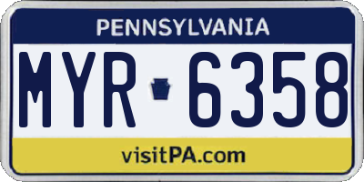 PA license plate MYR6358
