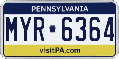 PA license plate MYR6364