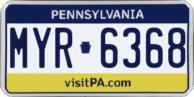 PA license plate MYR6368