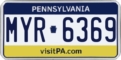 PA license plate MYR6369