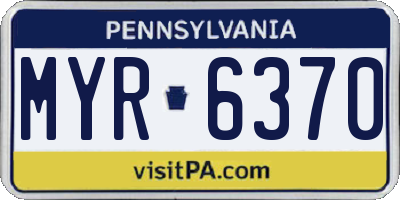 PA license plate MYR6370