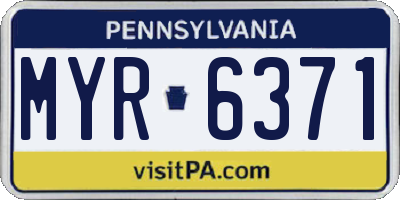 PA license plate MYR6371