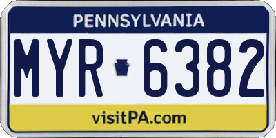PA license plate MYR6382