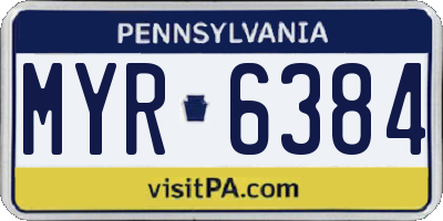 PA license plate MYR6384