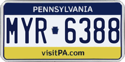 PA license plate MYR6388