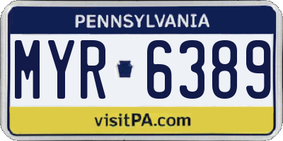 PA license plate MYR6389