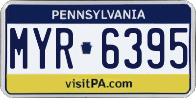 PA license plate MYR6395