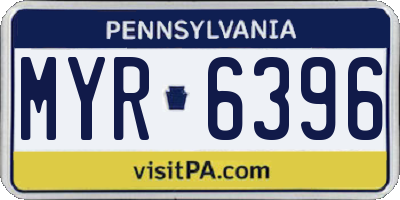PA license plate MYR6396