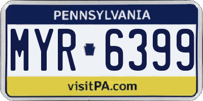 PA license plate MYR6399