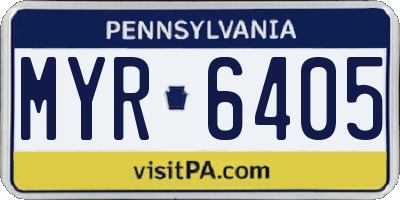 PA license plate MYR6405