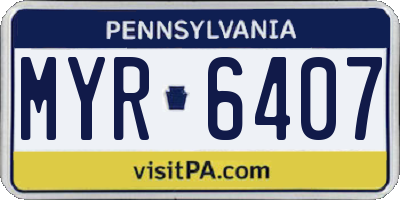PA license plate MYR6407