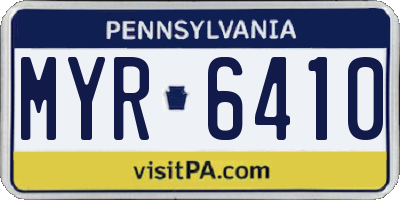 PA license plate MYR6410