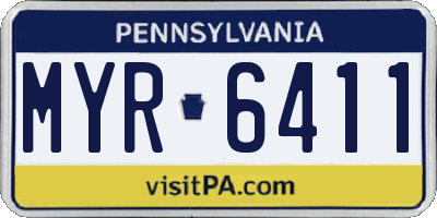 PA license plate MYR6411
