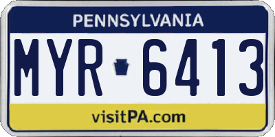PA license plate MYR6413