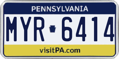 PA license plate MYR6414