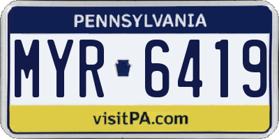 PA license plate MYR6419