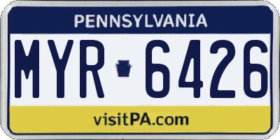 PA license plate MYR6426