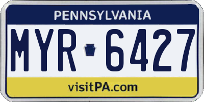 PA license plate MYR6427