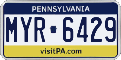 PA license plate MYR6429