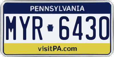 PA license plate MYR6430