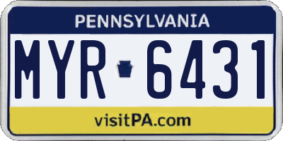 PA license plate MYR6431