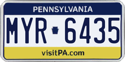PA license plate MYR6435