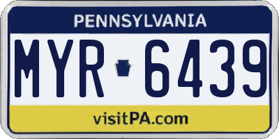 PA license plate MYR6439